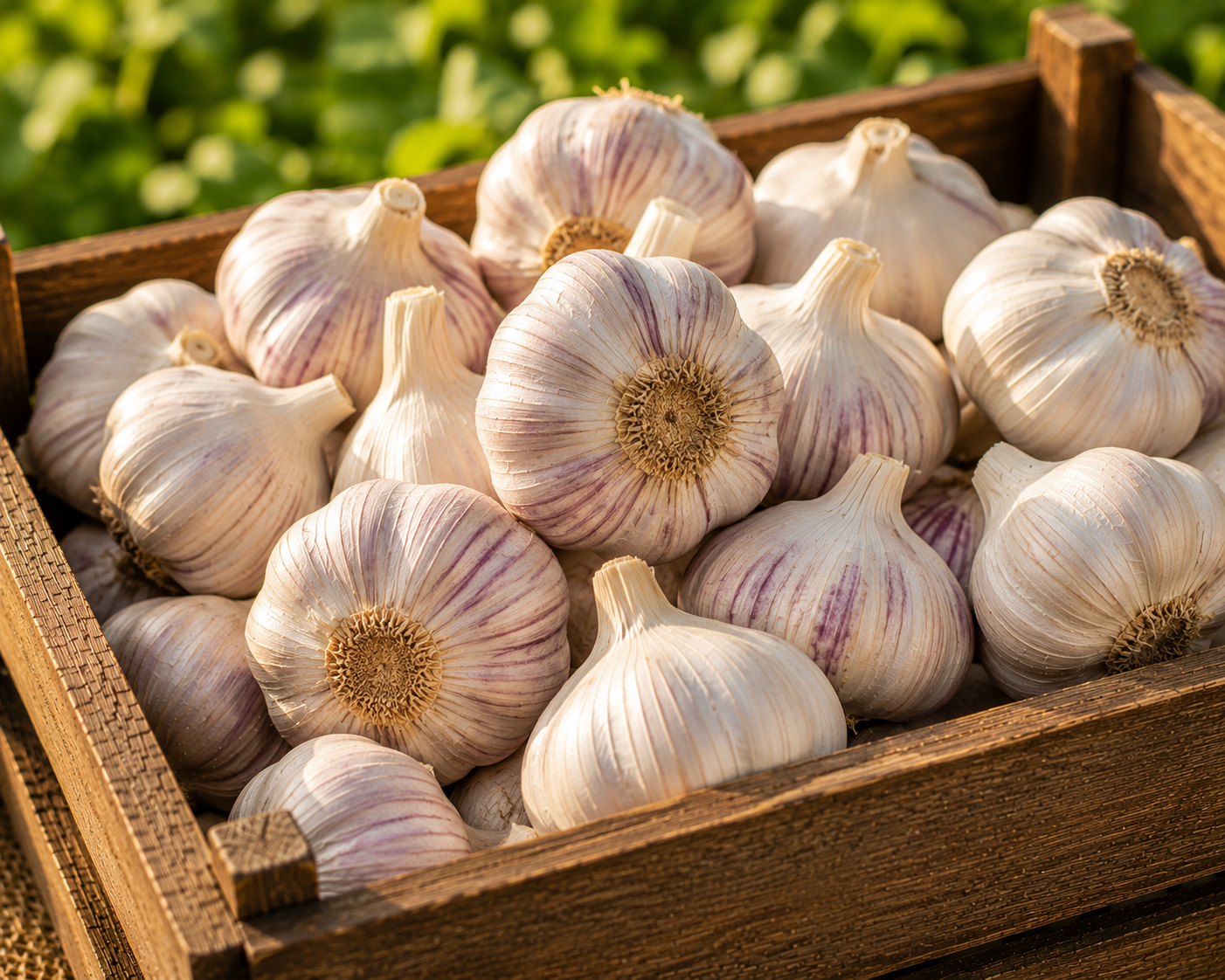 Peeled and unpeeled garlic bulbs