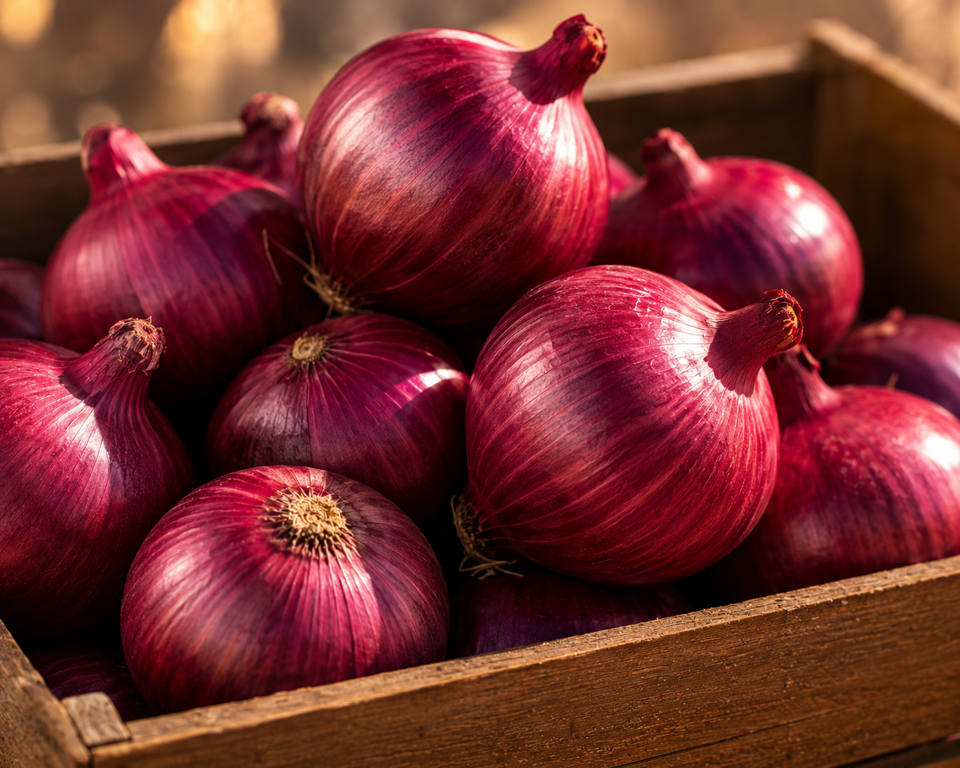 Red and white onions ready for international shipment
